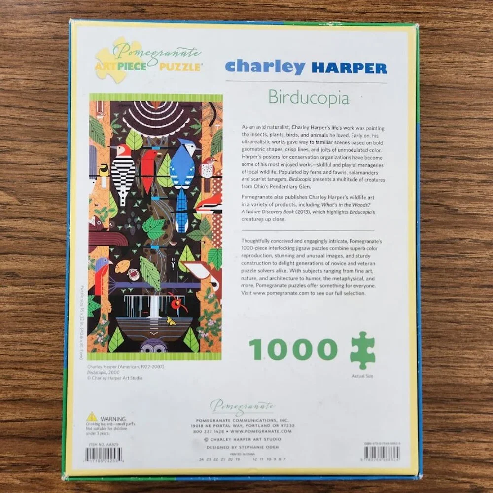 Charley Harper 1000 Piece Jigsaw Puzzle Birducopia Birds Jigsaw Puzzle Bird Blue